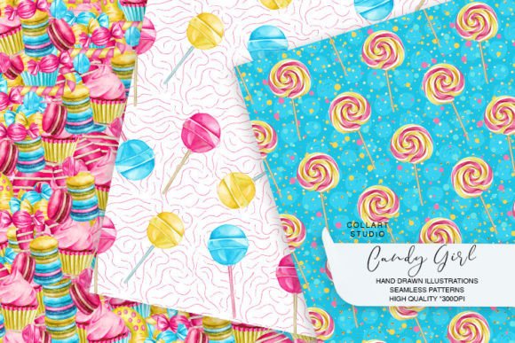 Candy Digital Papers & Candy Patterns: Seamless, Hand-Painted Design Resources for Creators