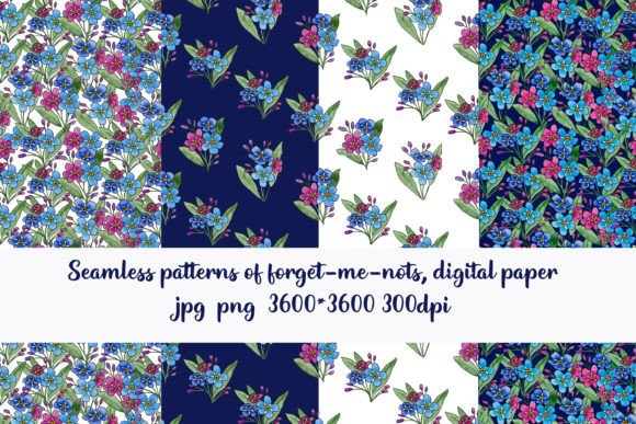 Discover the Timeless Charm of Forget-Me-Not Seamless Patterns for Digital Design