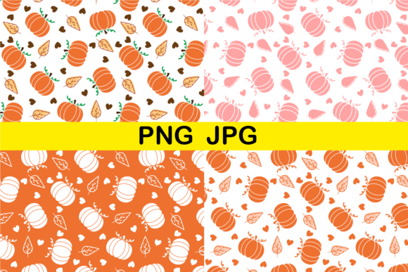 Fall Pumpkins Seamless Patterns