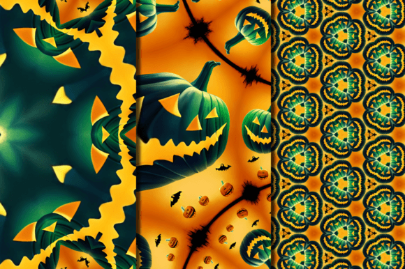 Halloween Backdrop with Pumpkin Patterns