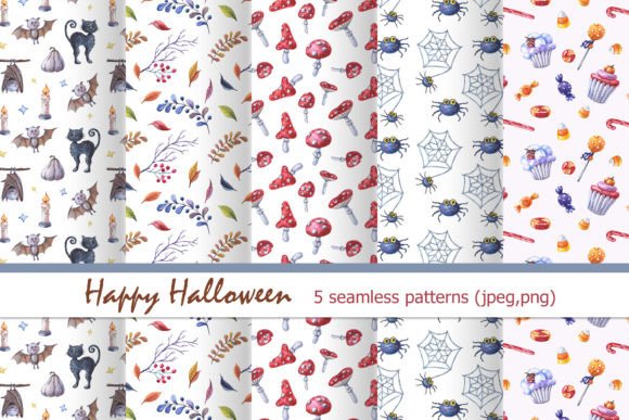 Halloween Patterns 3. Watercolor