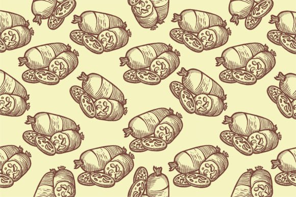 Sausage Vintage Line Art Patterns