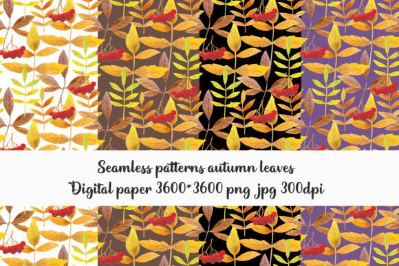 Seamless Patterns of Autumn Leaves