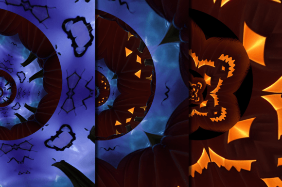 Spiral Shape Halloween Pumpkin Patterns